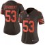 Nike Cleveland Browns #53 Joe Schobert Brown Womens Stitched NFL Limited Rush Jersey