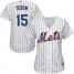 New York Mets #15 Tim Tebow White(Blue Strip) Home Womens Stitched MLB Jersey