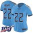 Nike Tennessee Titans #22 Derrick Henry Light Blue Alternate Womens Stitched NFL 100th Season Vapor Limited Jersey