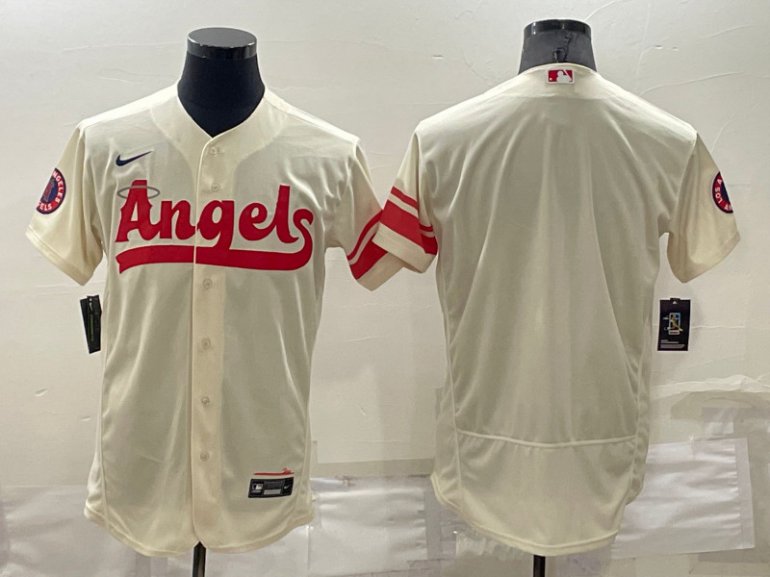 Angels Blank Cream 2022 City Connect Flexbase Jersey Angels Blank Cream 2022 City Connect Flexbase Jersey