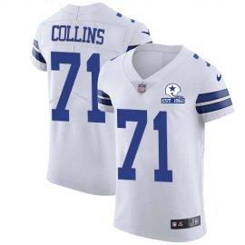 Nike Dallas Cowboys #71 Lael Collins White Mens Stitched With Established In 1960 Patch NFL New Elite Jersey