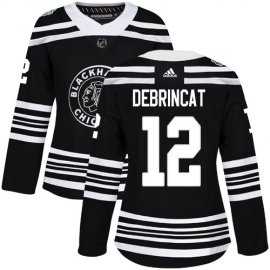 Adidas Chicago Blackhawks #12 Alex DeBrincat Black Authentic 2019 Winter Classic Womens Stitched NHL Jersey