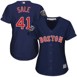 Boston Red Sox #41 Chris Sale Navy Blue Alternate 2018 World Series Womens Stitched MLB Jersey
