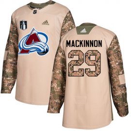Adidas Colorado Avalanche #29 Nathan MacKinnon Youth 2022 Stanley Cup Final Patch Veterans Day Stitched NHL Jersey Youth
