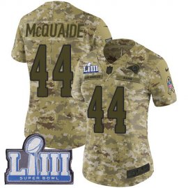 Nike Los Angeles Rams #44 Jacob McQuaide Camo Super Bowl LIII Bound Womens Stitched NFL Limited 2018 Salute to Service Jersey