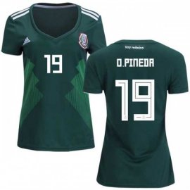 Womens Mexico #19 O.Pineda Home Soccer Country Jersey