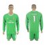 Real Madrid #1 I Casillas Green Goalkeeper Long Sleeves Soccer Club Jersey