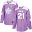 Adidas Toronto Maple Leafs #21 Bobby Baun Purple Authentic Fights Cancer Stitched NHL Jersey
