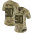 Nike Jacksonville Jaguars #90 Taven Bryan Camo Womens Stitched NFL Limited 2018 Salute to Service Jersey
