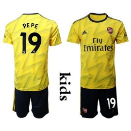 Arsenal #19 Pepe Away Kid Soccer Club Jersey