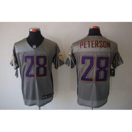 Nike Minnesota Vikings #28 Adrian Peterson Grey Shadow Mens Stitched NFL Elite Jersey