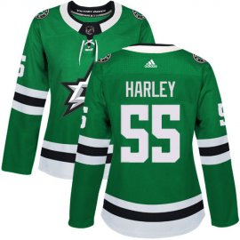 Adidas Dallas Stars #55 Thomas Harley Green Home Authentic Womens Stitched NHL Jersey