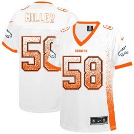 Nike Denver Broncos #58 Von Miller White Womens Stitched NFL Elite Drift Fashion Jersey