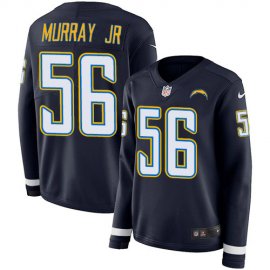 Nike Los Angeles Chargers #56 Kenneth Murray Jr Navy Blue Team Color Womens Stitched NFL Limited Therma Long Sleeve Jersey