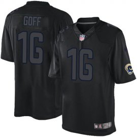 Nike Los Angeles Rams #16 Jared Goff Black Mens Stitched NFL Impact Limited Jersey