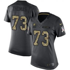 Nike Cleveland Browns #73 Joe Thomas Black Womens Stitched NFL Limited 2016 Salute to Service Jersey
