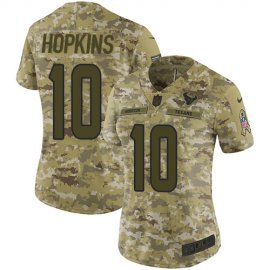 Nike Houston Texans #10 DeAndre Hopkins Camo Womens Stitched NFL Limited 2018 Salute to Service Jersey