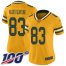 Nike Green Bay Packers #83 Marquez Valdes-Scantling Gold Womens Stitched NFL Limited Inverted Legend 100th Season Jersey