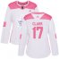 Adidas Toronto Maple Leafs #17 Wendel Clark White/Pink Authentic Fashion Womens Stitched NHL Jersey