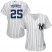 New York Yankees #25 Gleyber Torres White Strip Home Womens Stitched MLB Jersey