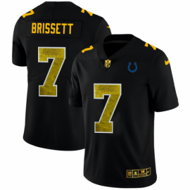 Indianapolis Colts #7 Jacoby Brissett Mens Black Nike Golden Sequin Vapor Limited NFL Jersey