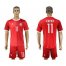 Danmark #11 Bendtner Red Home Soccer Country Jersey