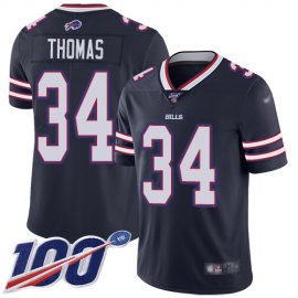 Nike Buffalo Bills #34 Thurman Thomas Navy Mens Stitched NFL Limited Inverted Legend 100th Season Jersey