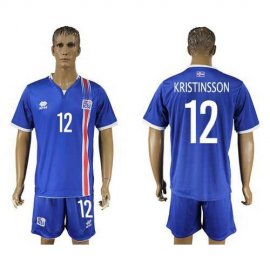 Iceland #12 Kristinsson Home Soccer Country Jersey
