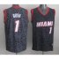 Miami Heat 1 Chris Bosh Black Leopard Grain NBA Jersey Cheap