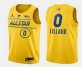 Mens 2021 All-Star #0 Damian Lillard Yellow Western Conference Stitched NBA Jersey
