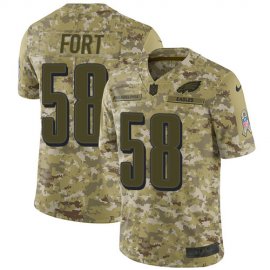 Nike Philadelphia Eagles #58 LJ Fort Camo Mens Stitched NFL Limited 2018 Salute To Service Jersey