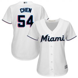 Miami Marlins #54 Wei-Yin Chen White Home Womens Stitched MLB Jersey