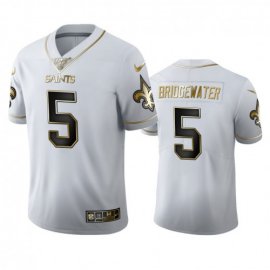 New Orleans New Orleans Saints #5 Teddy Bridgewater Mens Nike White Golden Edition Vapor Limited NFL 100 Jersey