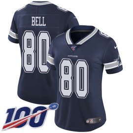 Nike Dallas Cowboys #80 Blake Bell Navy Blue Team Color Womens Stitched NFL 100th Season Vapor Untouchable Limited Jersey