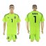 Argentina #1 Romero Shiny Green Goalkeeper Soccer Country Jersey