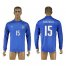 Italy #15 Barzagli Blue Home Long Sleeves Soccer Country Jersey