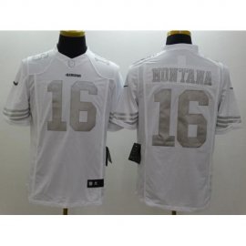 Nike San Francisco 49ers #16 Joe Montana White Mens Stitched NFL Limited Platinum Jersey