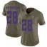 Nike Minnesota Vikings #28 Adrian Peterson Olive Womens Stitched NFL Limited 2017 Salute to Service Jersey