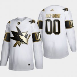 San Jose Sharks Custom Mens Adidas White Golden Edition Limited Stitched NHL Jersey