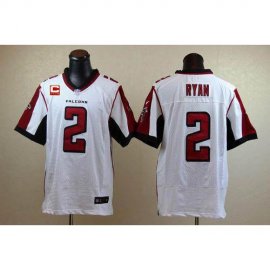 Nike Atlanta Falcons #2 Matt Ryan White With C Patch Mens Stitched NFL Elite Jersey