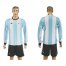 Argentina Blank Home Long Sleeves Soccer Country Jersey