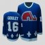 Nordiques #16 Michel Goulet Stitched CCM Throwback Blue NHL Jersey