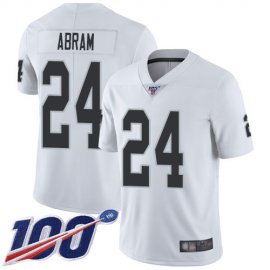 Nike Las Vegas Raiders #24 Johnathan Abram White Mens Stitched NFL 100th Season Vapor Limited Jersey