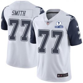Nike Dallas Cowboys #77 Tyron Smith White Mens Stitched With Established In 1960 Patch NFL Limited Rush Jersey