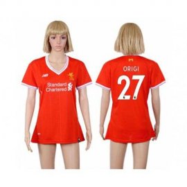 Womens Liverpool #27 Origi Red Home Soccer Club Jersey