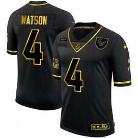 Houston Texans #4 Deshaun Watson Mens Nike 2020 Salute To Service Golden Limited NFL Jersey Black