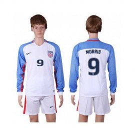USA #9 Morris Home Long Sleeves Soccer Country Jersey