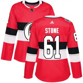 Adidas Ottawa Senators #61 Mark Stone Red Authentic 2017 100 Classic Womens Stitched NHL Jersey