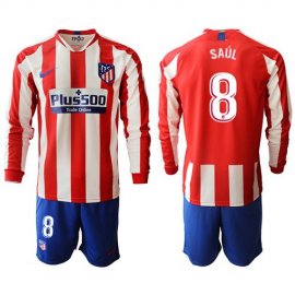 Atletico Madrid #8 Saul Home Long Sleeves Soccer Club Jersey
