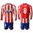 Atletico Madrid #8 Saul Home Long Sleeves Soccer Club Jersey